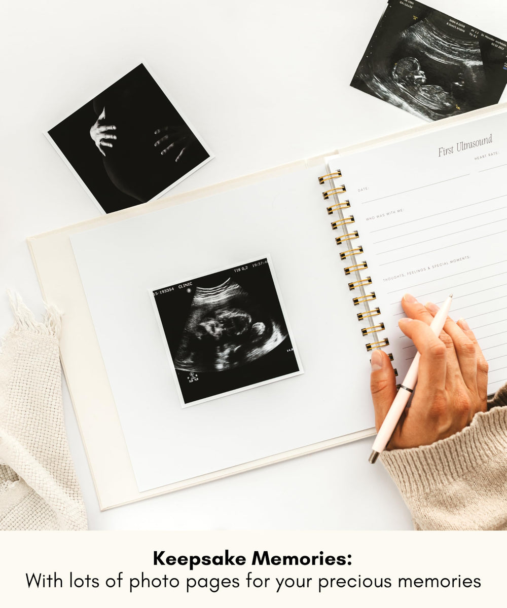 Lamare Pregnancy Journal prompts page supports guided reflection and memory keeping