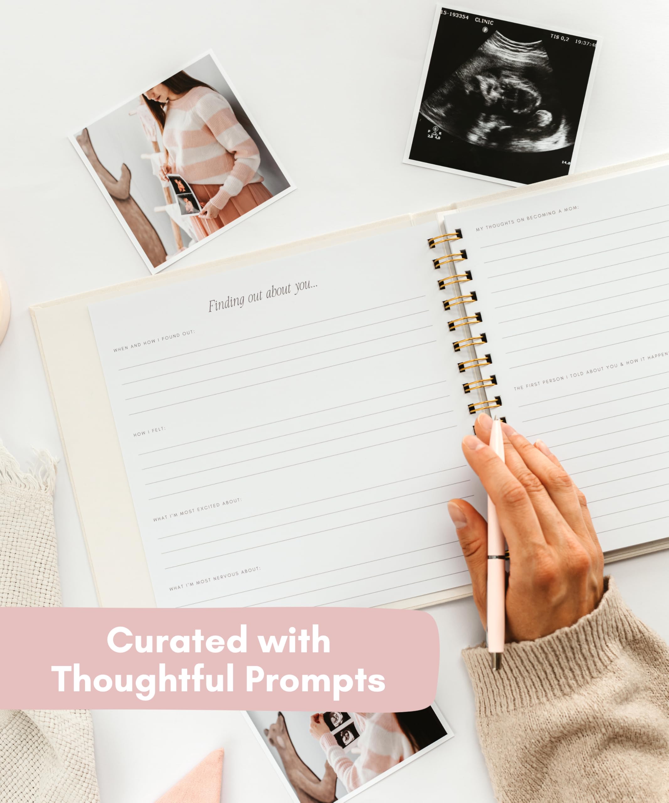 Lamare Pregnancy Journal spiral binding for easy flipping and durability