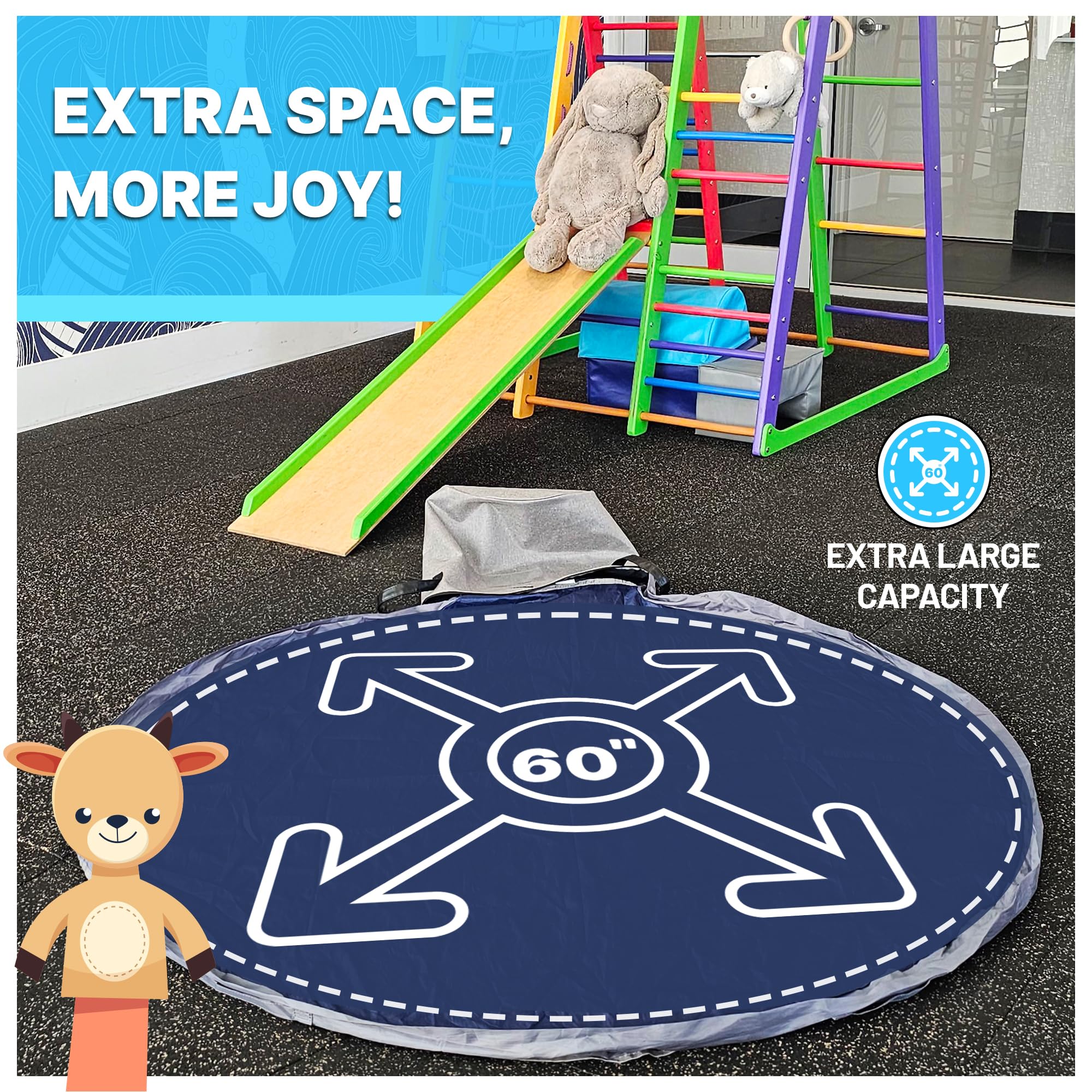 Lambdano durable fabric with double zippers keeps toys secure and organized.