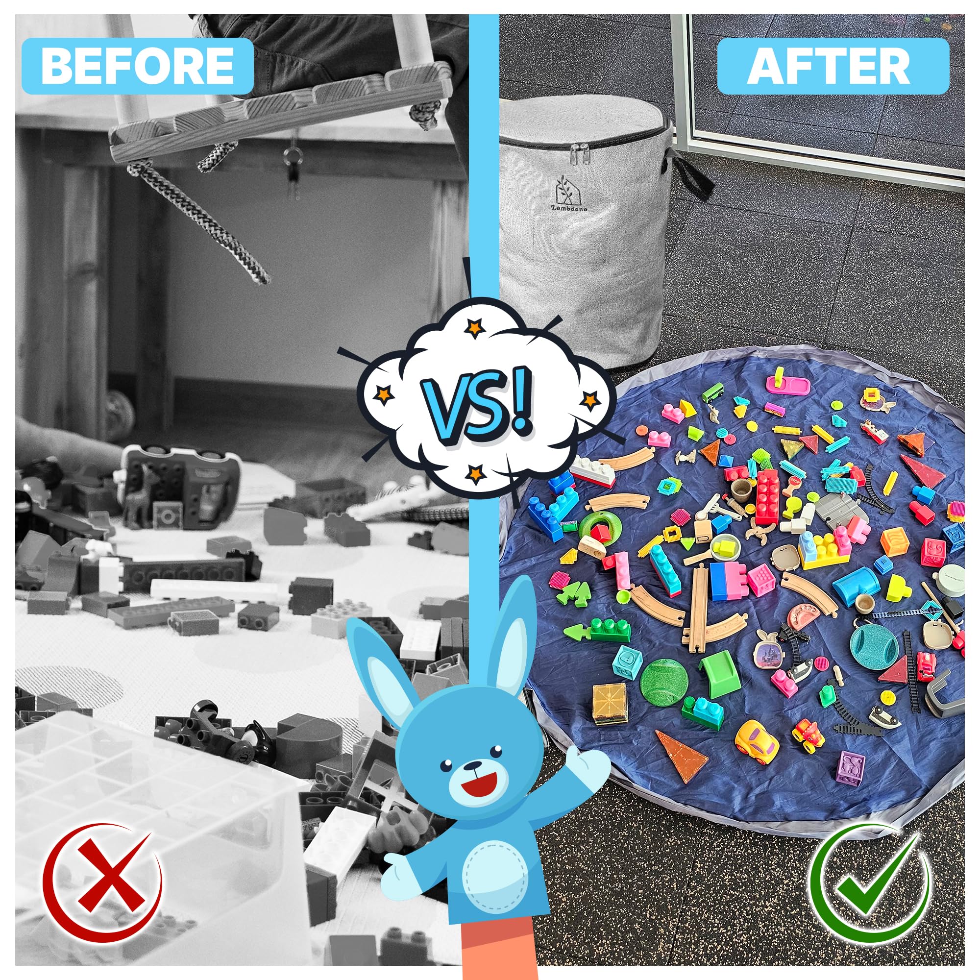 Lambdano gift-ready toy organizer appeals to parents seeking practical solutions.