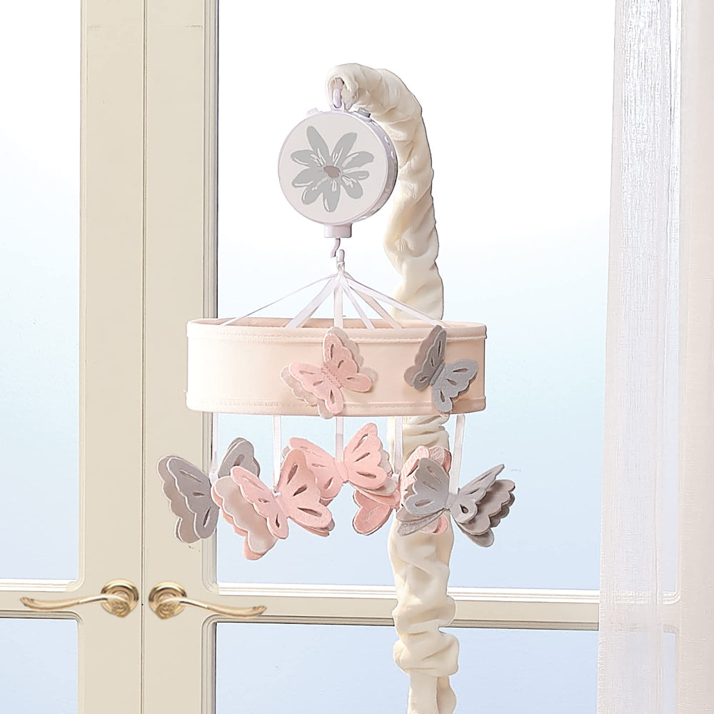 Lambs & Ivy Baby Blooms butterfly wing details highlight sensory play cues