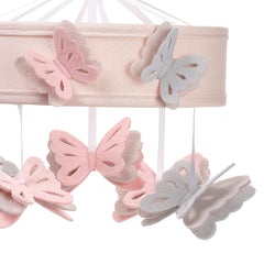Lambs & Ivy Baby Blooms mobile ring with butterflies spins softly