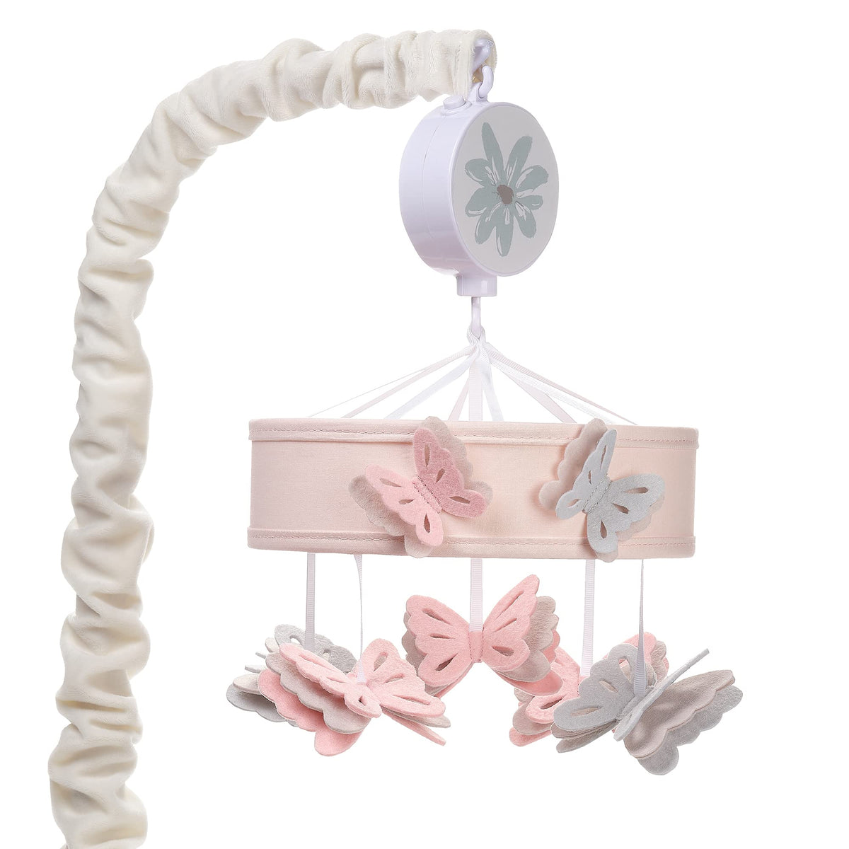 Lambs & Ivy Baby Blooms pink butterflies closeup for gentle visual stimulation