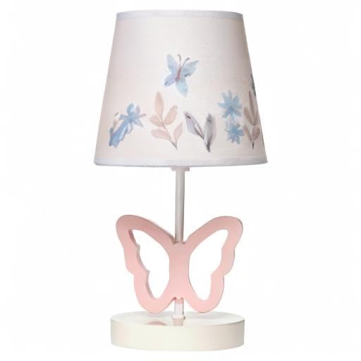 Lambs & Ivy Baby Blooms pink butterfly nightstand setup ideal for late-night checks.