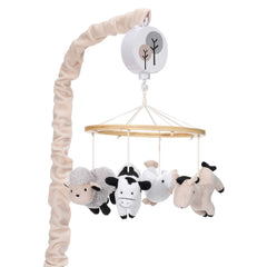 Lambs & Ivy Baby Farm Animals mobile front view for soothing bedtime routine.