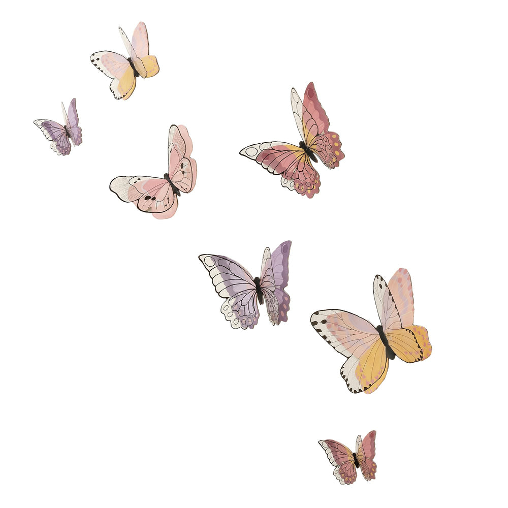 Lambs & Ivy Butterfly Dreams 3-D Wings decal creates a dreamy nursery ambiance with layered depth.
