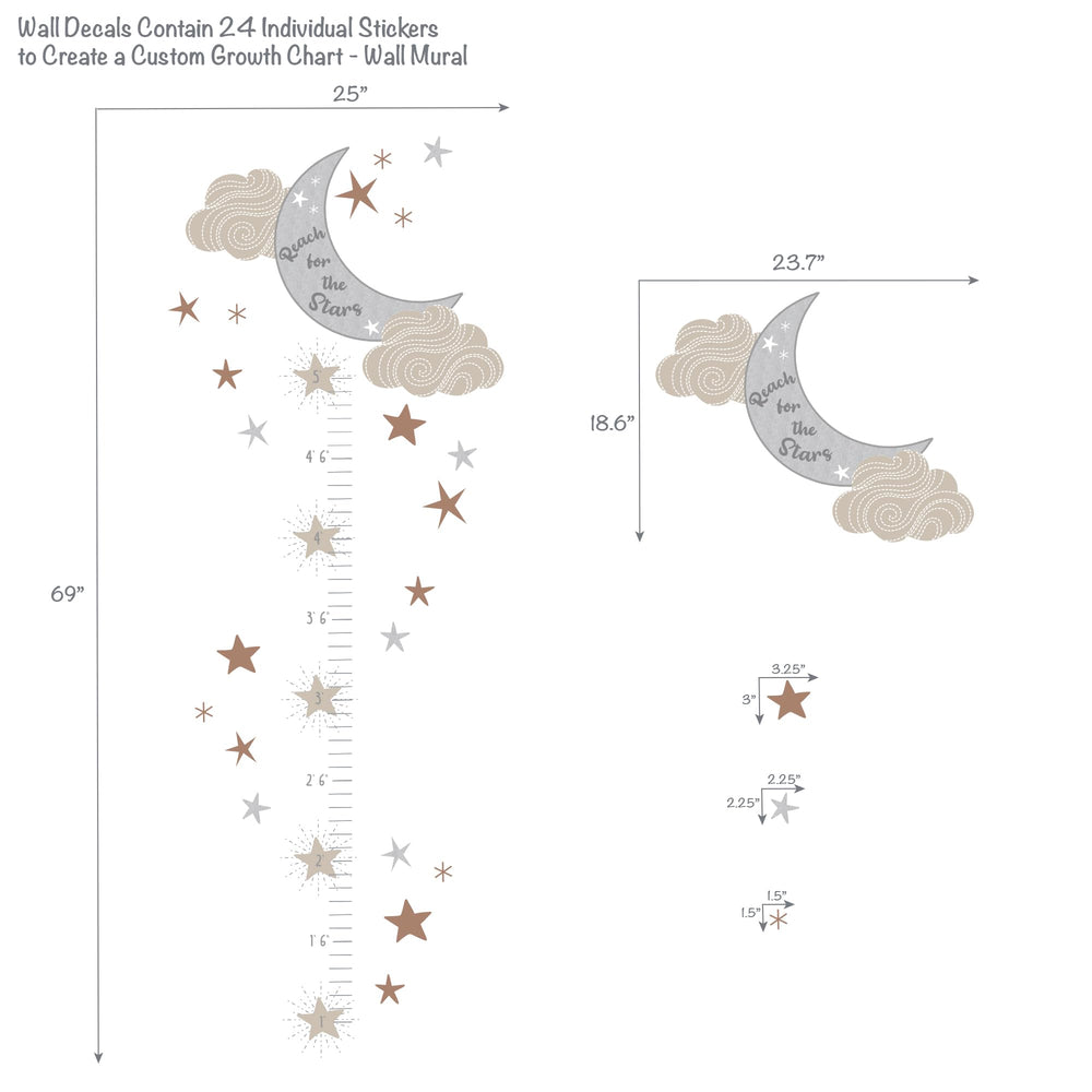 Lambs & Ivy Celestial growth chart clouds add whimsy and smooth visual cues for measurement.