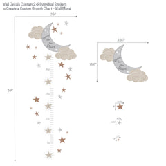 Lambs & Ivy Celestial growth chart clouds add whimsy and smooth visual cues for measurement.