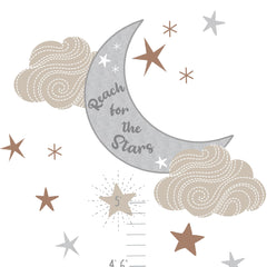 Lambs & Ivy Celestial growth chart stars image highlights growth milestones while decorating walls.