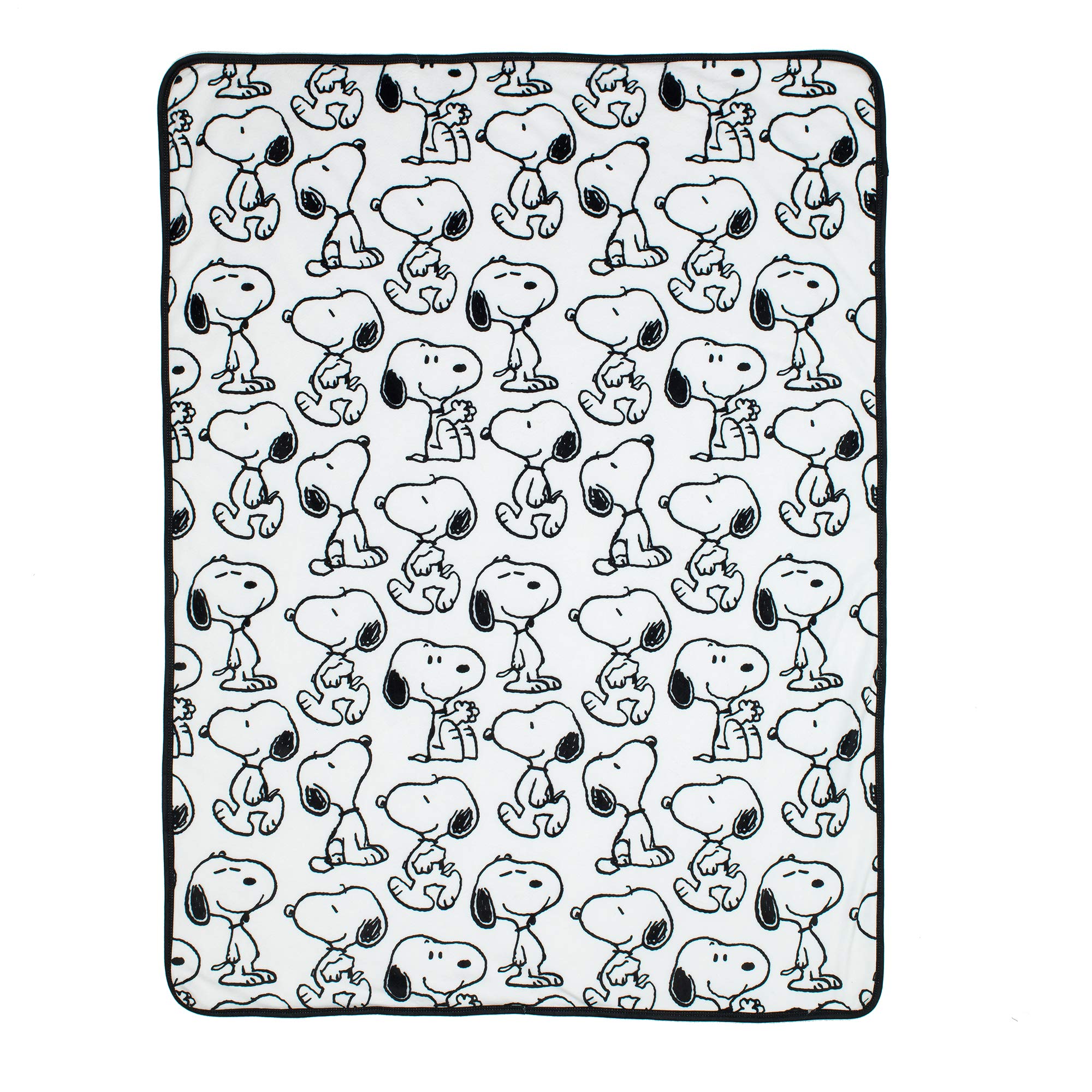 Lambs & Ivy classic Snoopy blanket back faux shearling adds warm texture