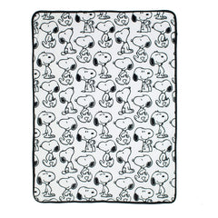Lambs & Ivy classic Snoopy blanket back faux shearling adds warm texture