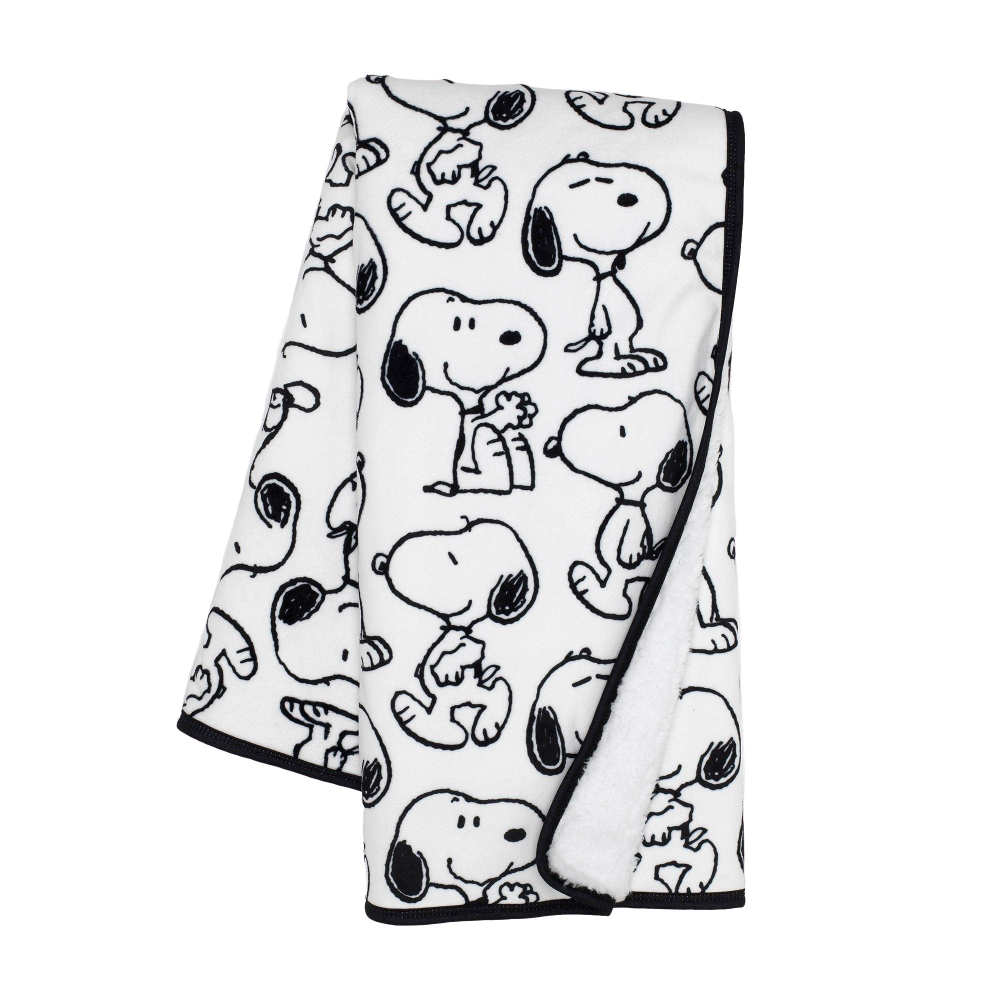 Lambs & Ivy classic Snoopy blanket front minky for cozy baby snuggles