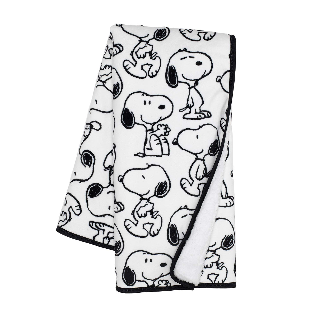Lambs & Ivy classic Snoopy blanket front minky for cozy baby snuggles