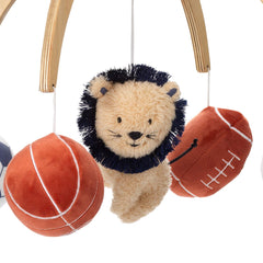 Lambs & Ivy crib mobile rotation provides dynamic visual stimulation.