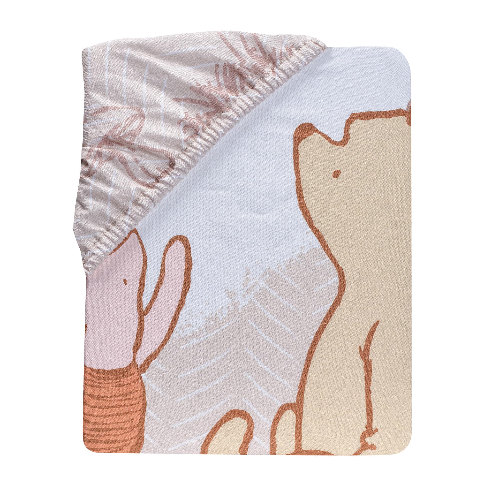 Lambs and Ivy Disney characters crib art on a breathable sheet surface