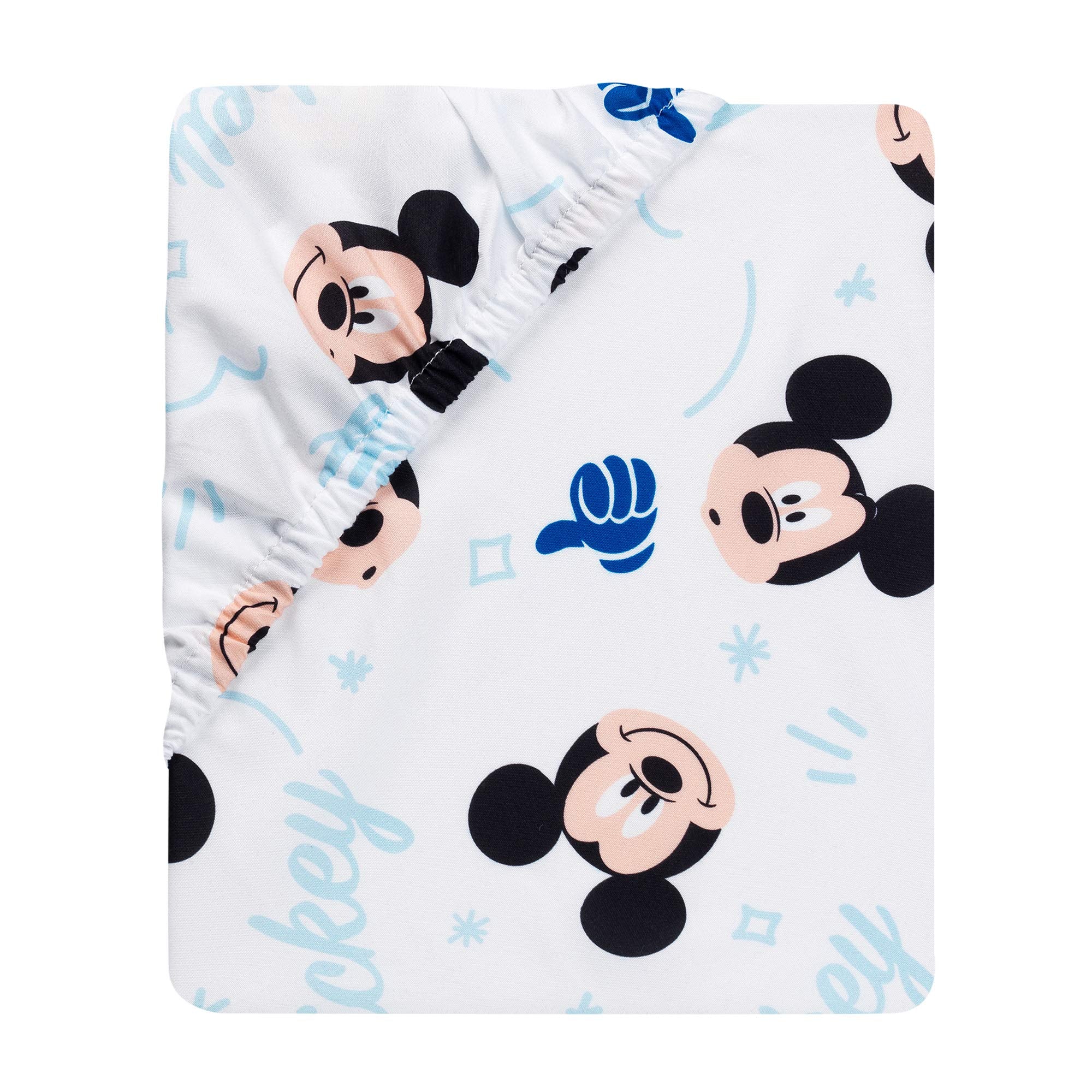 Lambs Ivy Disney Baby Forever Mickey applique embroidery detail on quilt