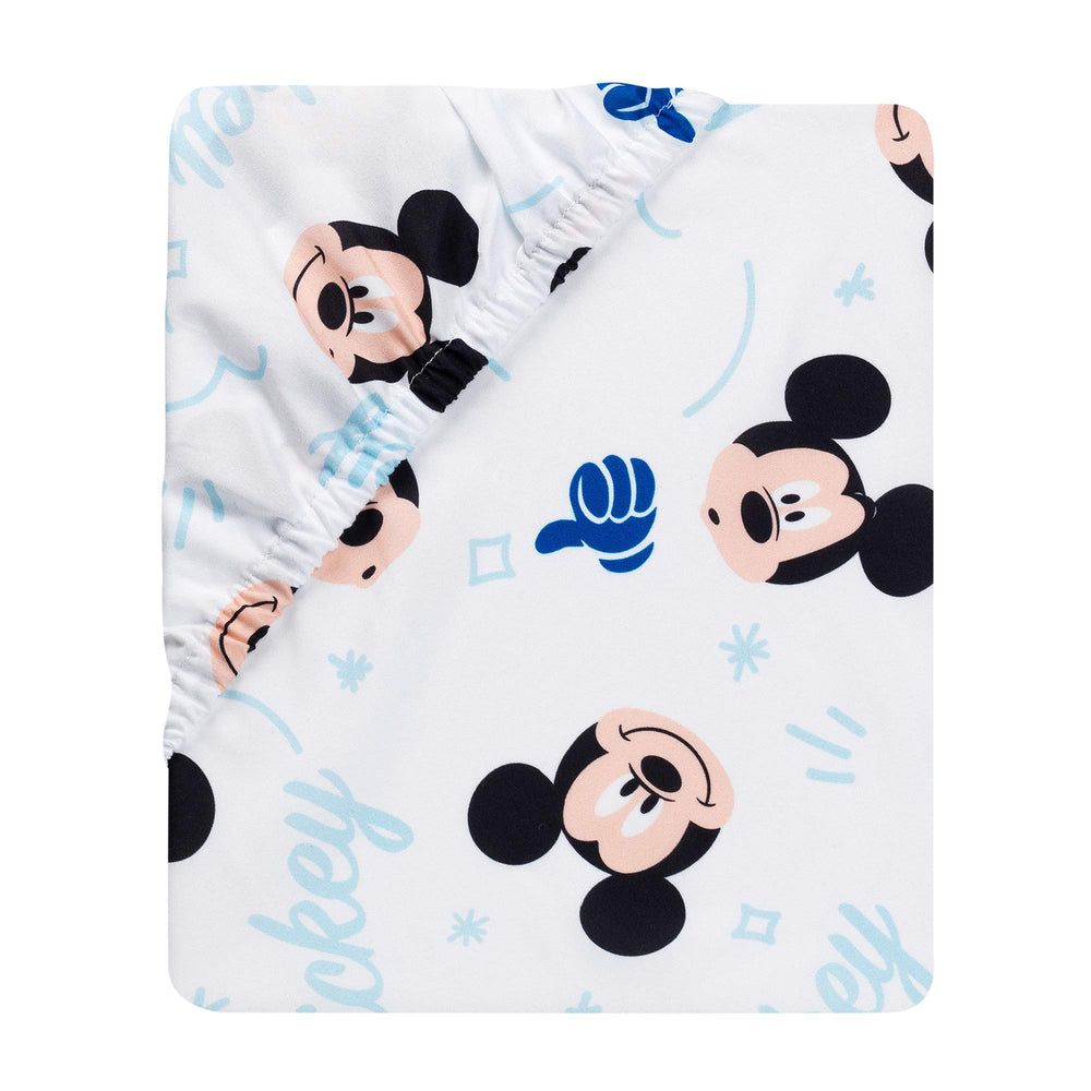 Lambs Ivy Disney Baby Forever Mickey applique embroidery detail on quilt