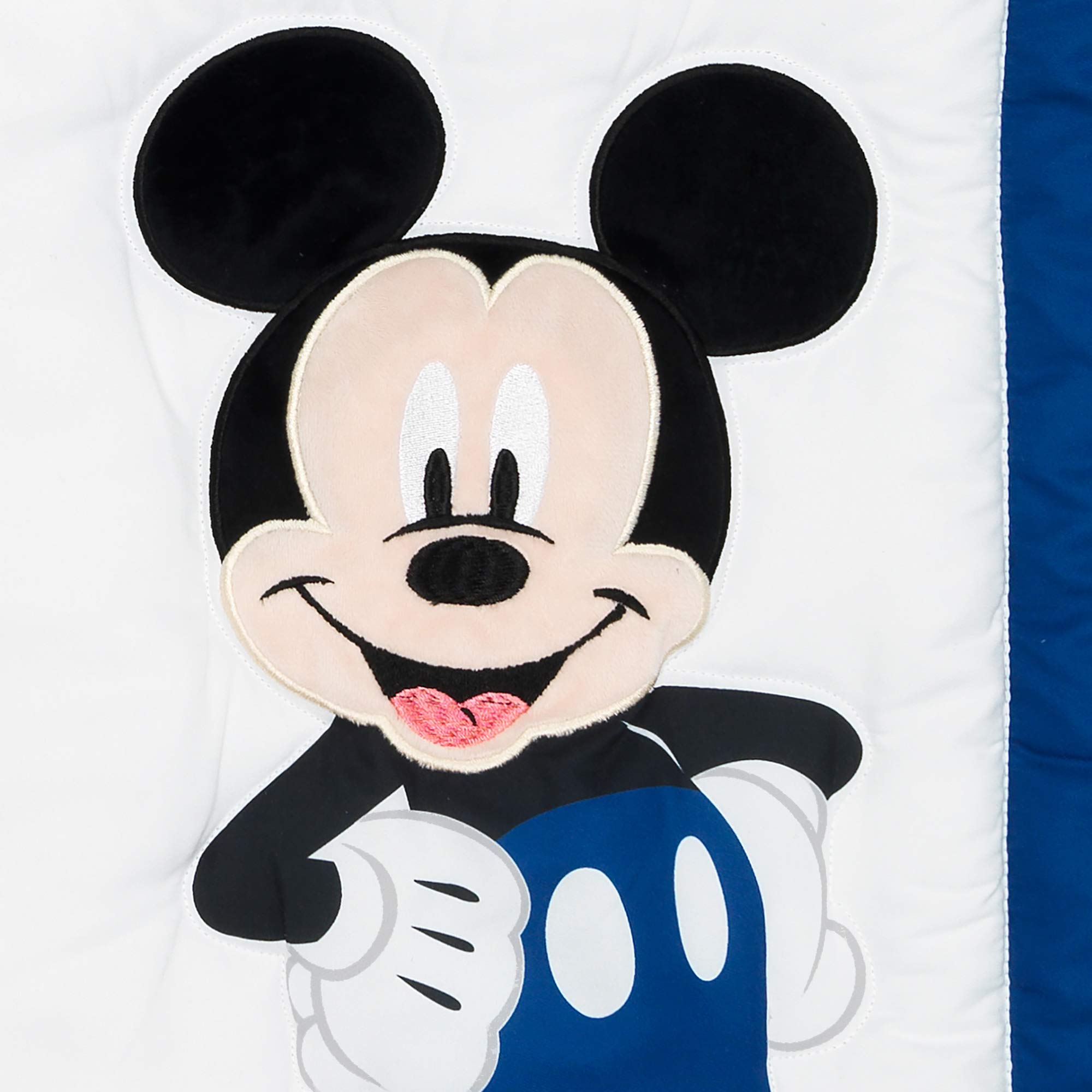 Lambs Ivy Disney Baby Forever Mickey embroidery border detail on quilt
