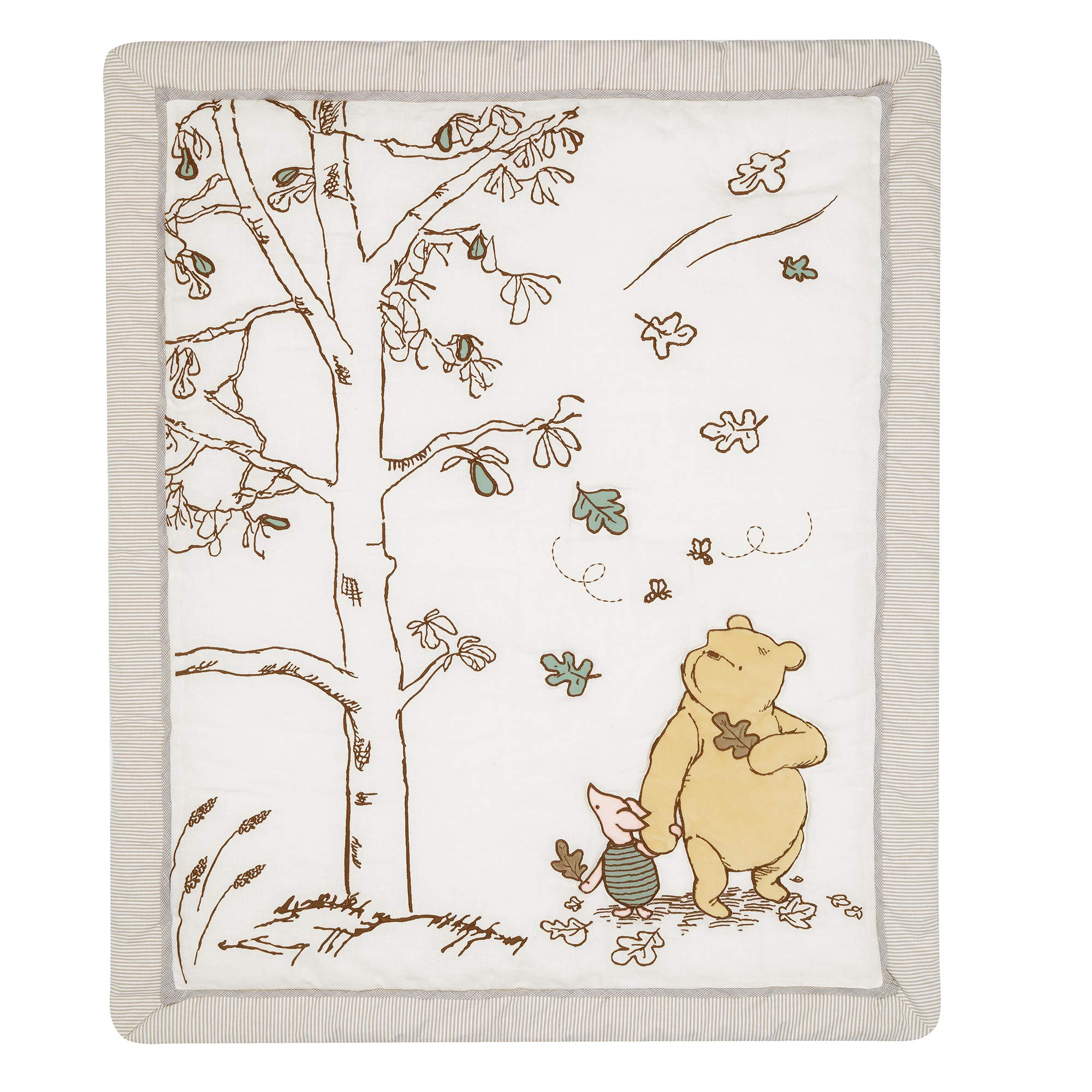 Lambs & Ivy Storytime breathable 100% cotton fitted sheet for a safe crib fit.