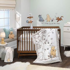 Lambs & Ivy Disney Baby Storytime Pooh sheet folded for easy storage and gifting.