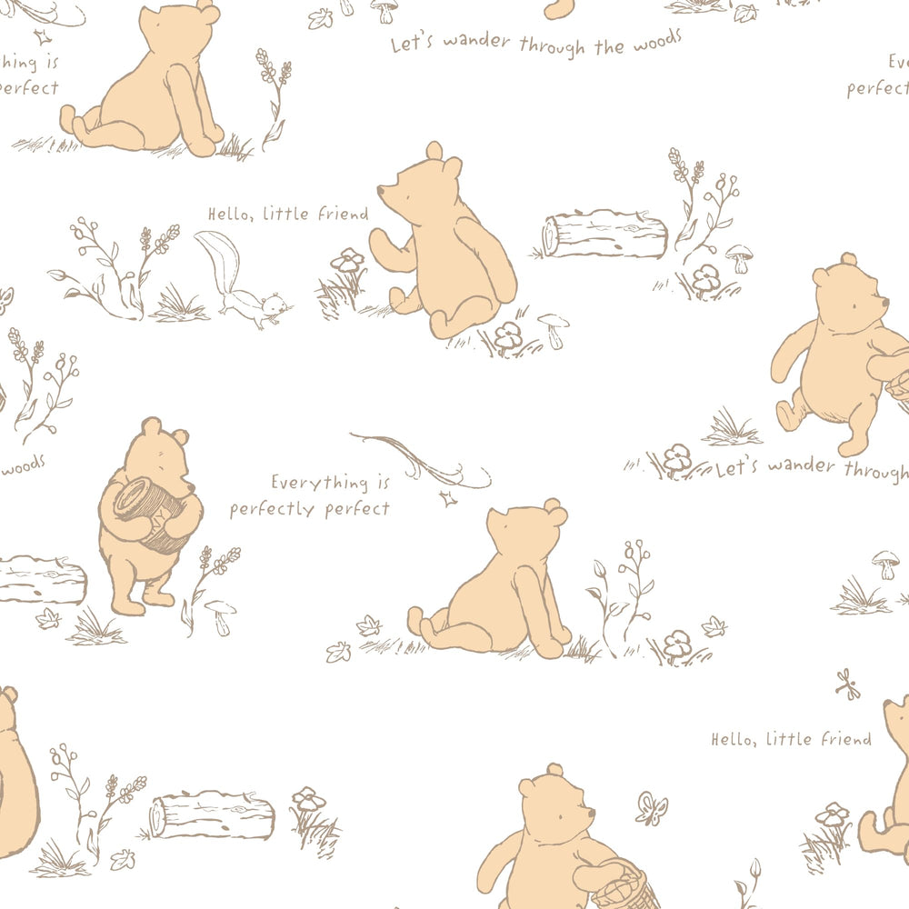 Lambs & Ivy Disney Baby Storytime Pooh sheet in packaging, ready for baby shower gifting.