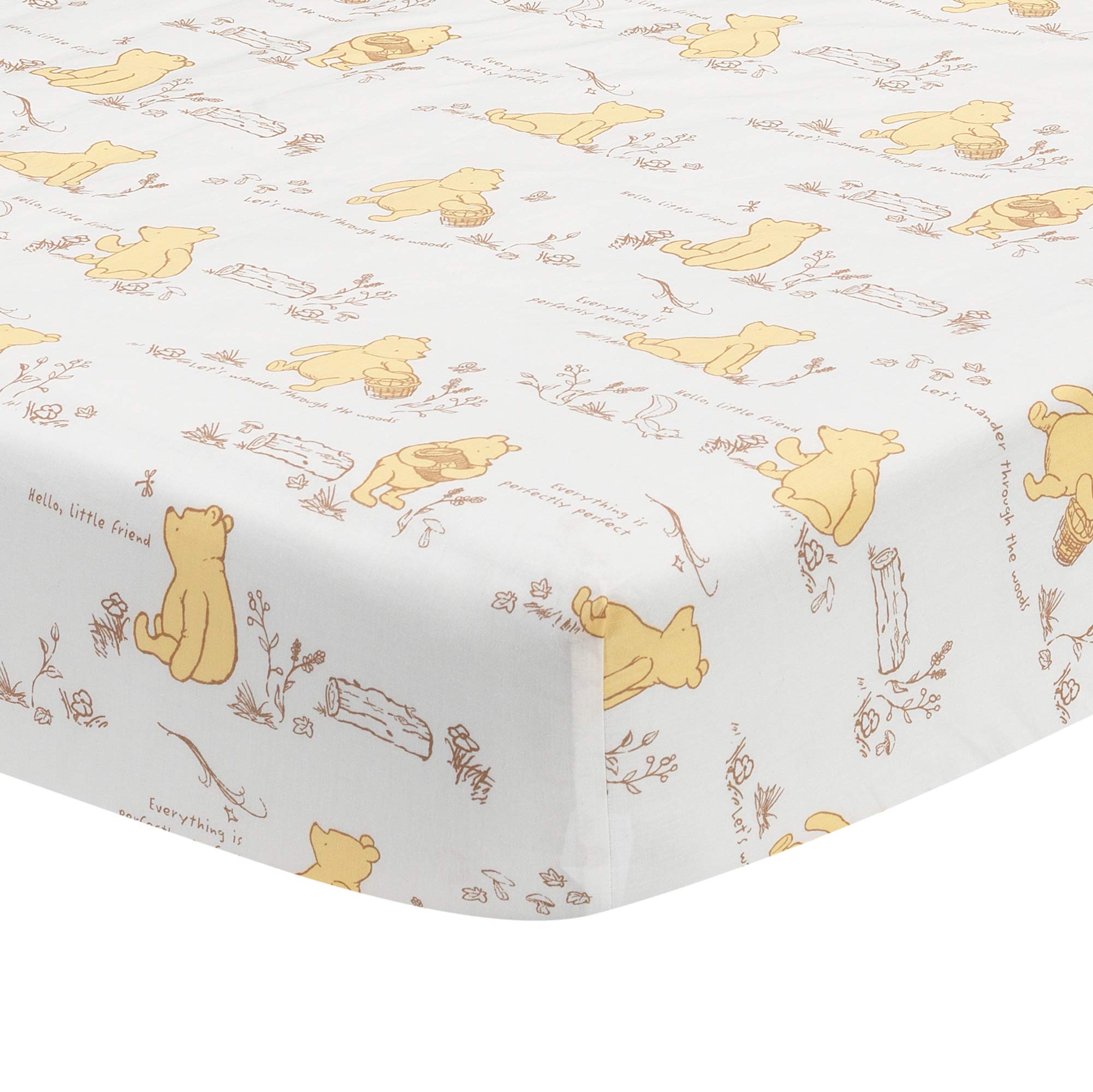 Lambs & Ivy Storytime sheet with elastic edges ensuring secure, snug mattress fit.