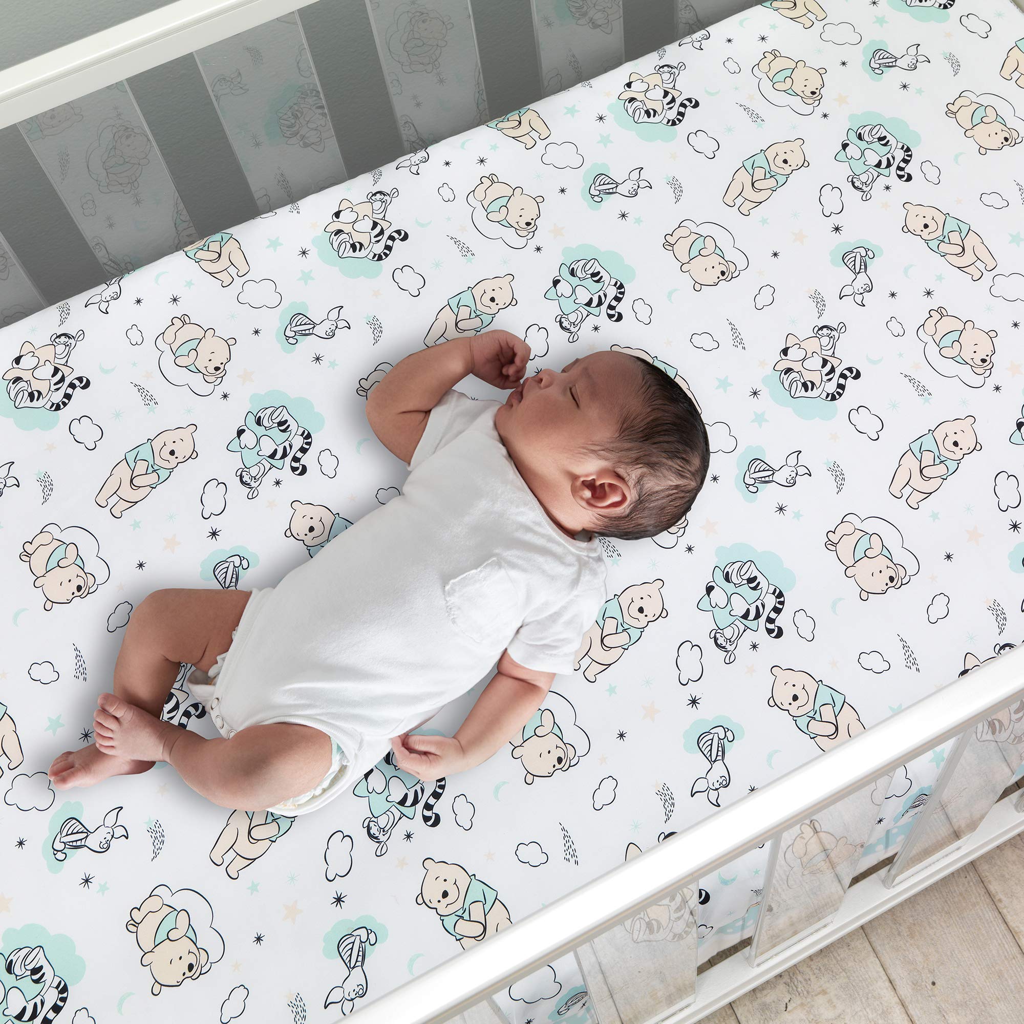 Lambs & Ivy Pooh hugs sheet soft microfiber for baby comfort and easy care.