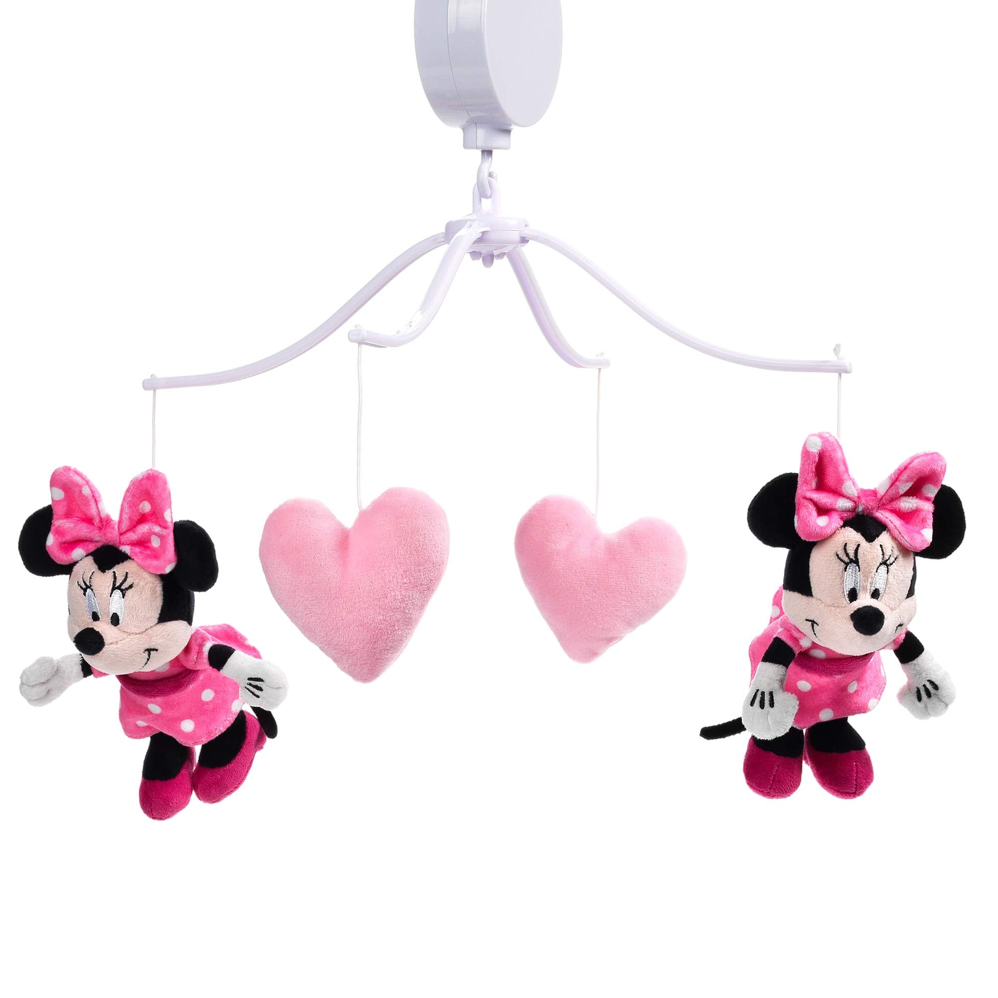 Lambs & Ivy Minnie Mouse Love Pink mobile outer view with gentle motion.