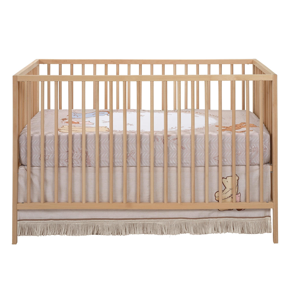 Lambs and Ivy elastic-fit crib sheet keeps standard mattress secure
