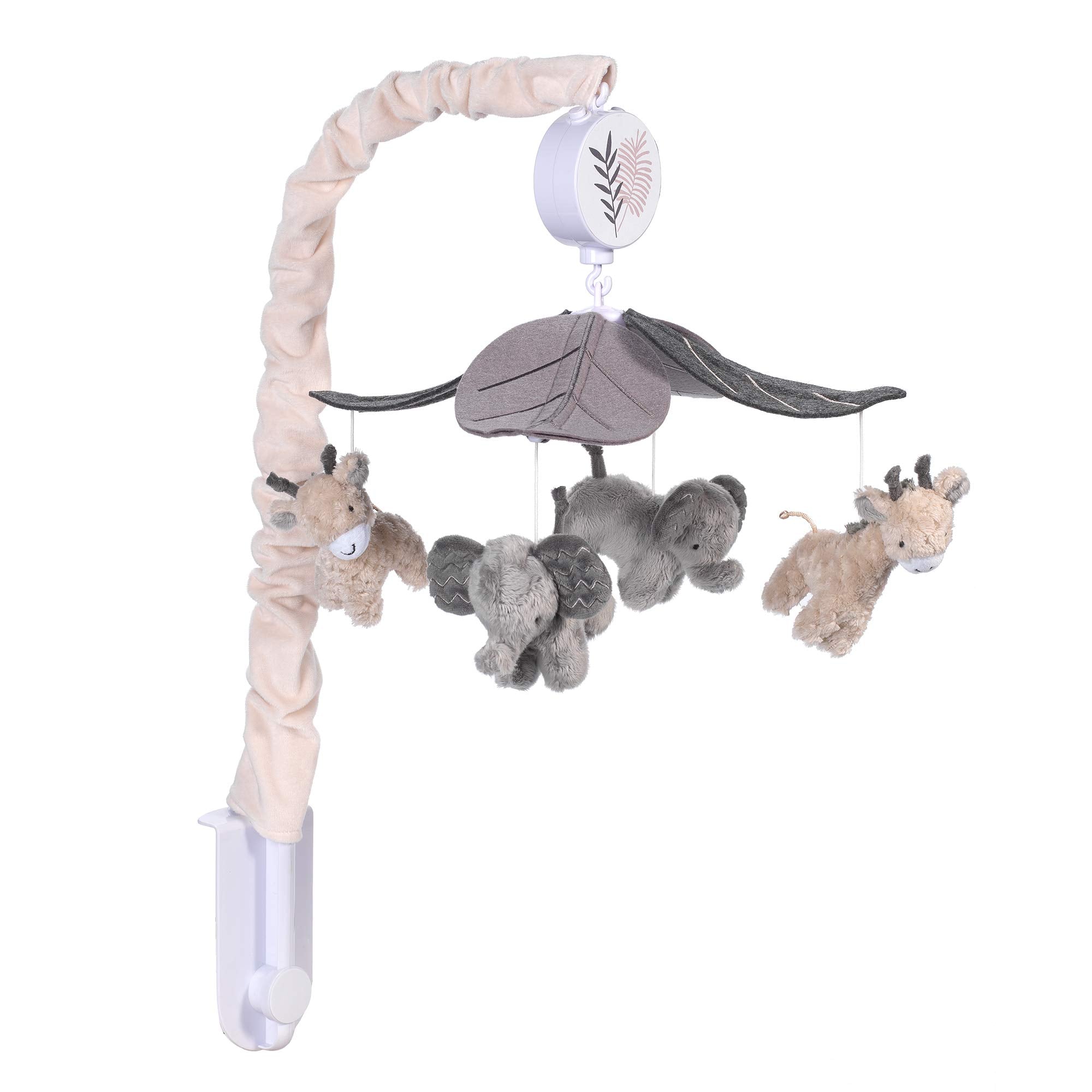 Lambs & Ivy embroidered leaves canopy detail enhances nursery decor and focus