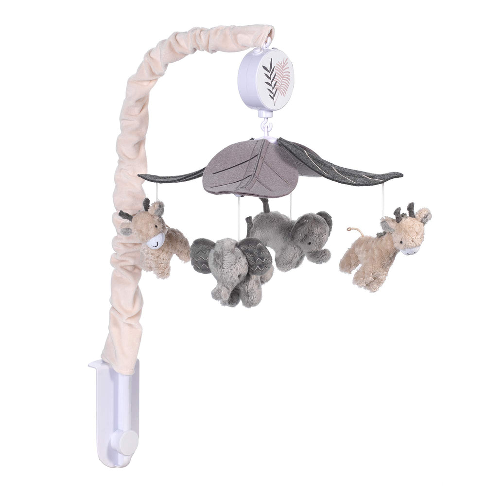 Lambs & Ivy embroidered leaves canopy detail enhances nursery decor and focus