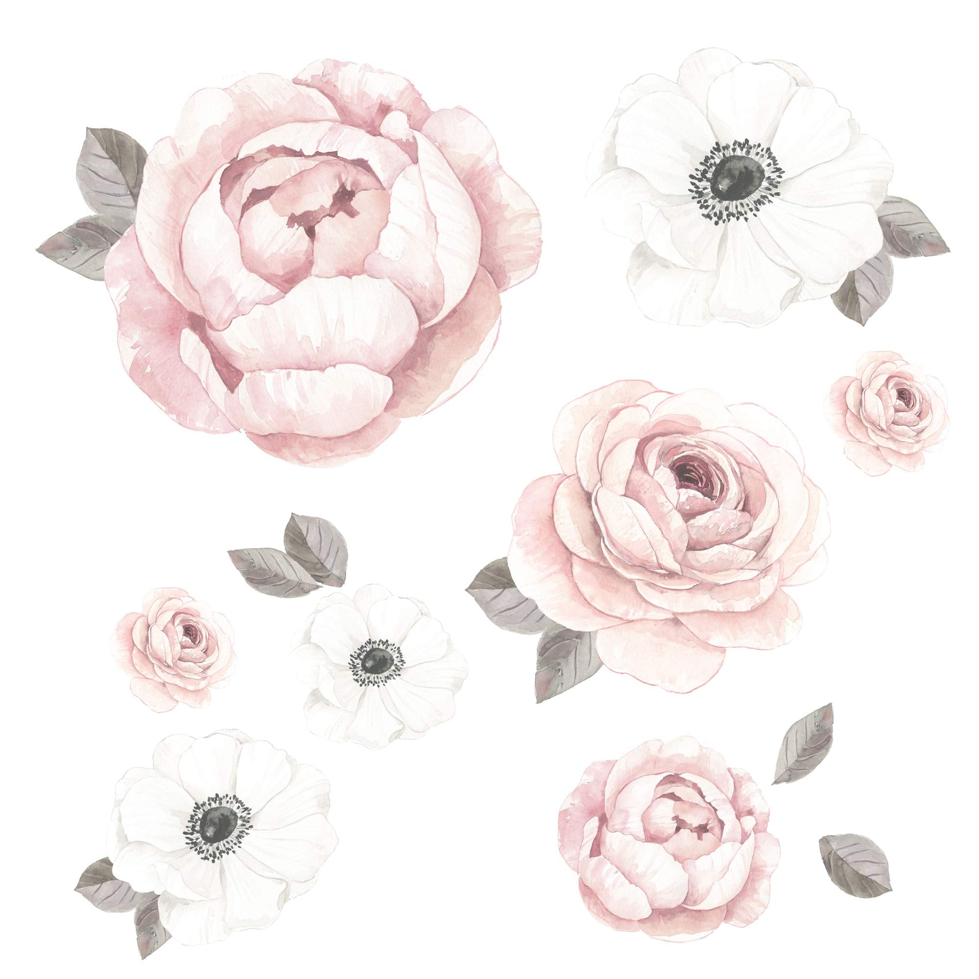 Lambs & Ivy Floral Garden bedding set enhances photos with soft pinks and watercolor florals.
