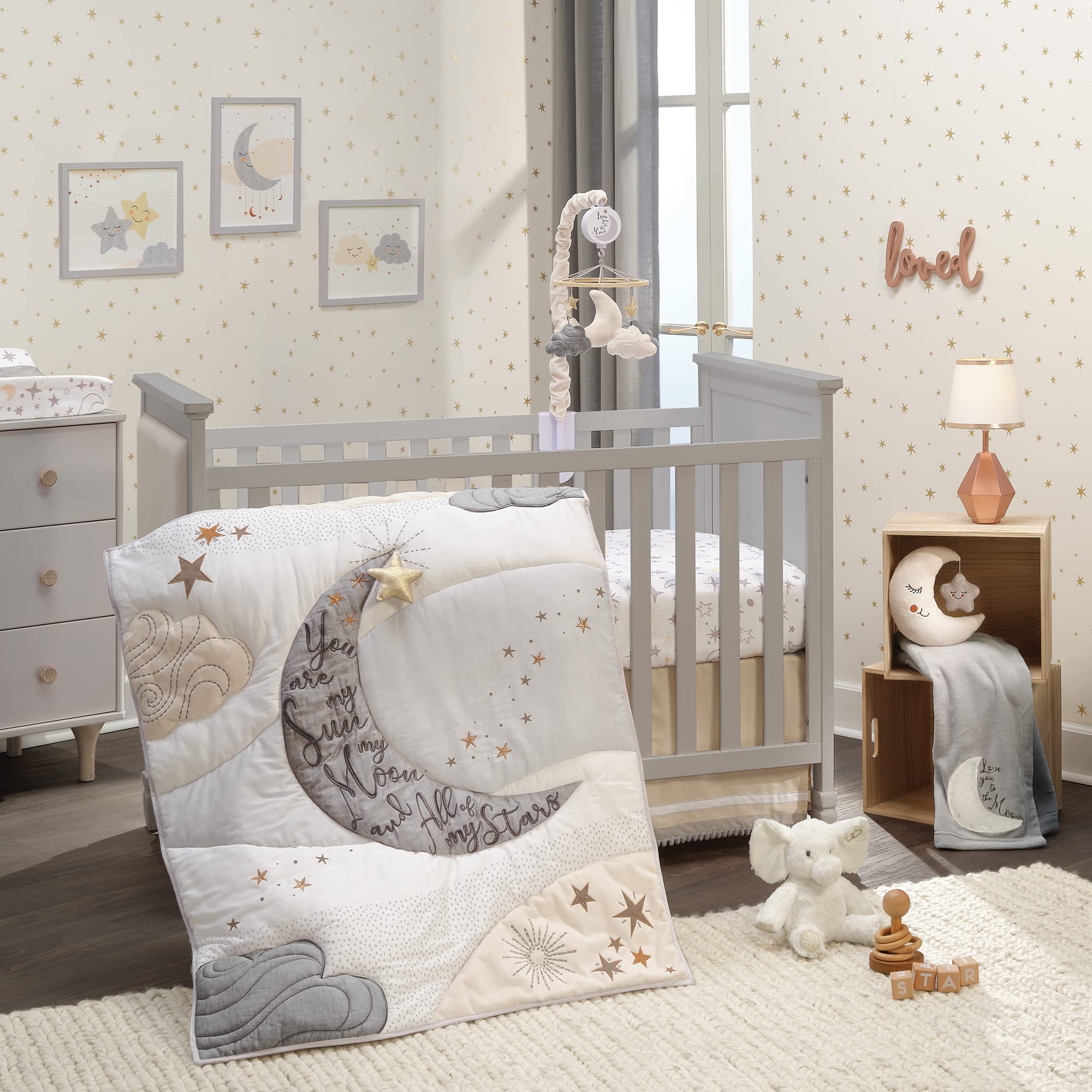 Lambs & Ivy Goodnight Moon cover is machine washable for easy care