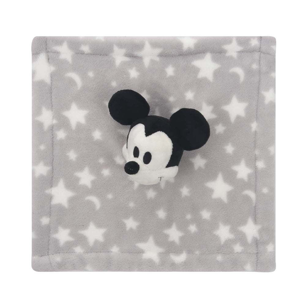 Lambs & Ivy Mickey Mouse lovey on gray stars offers soothing visuals