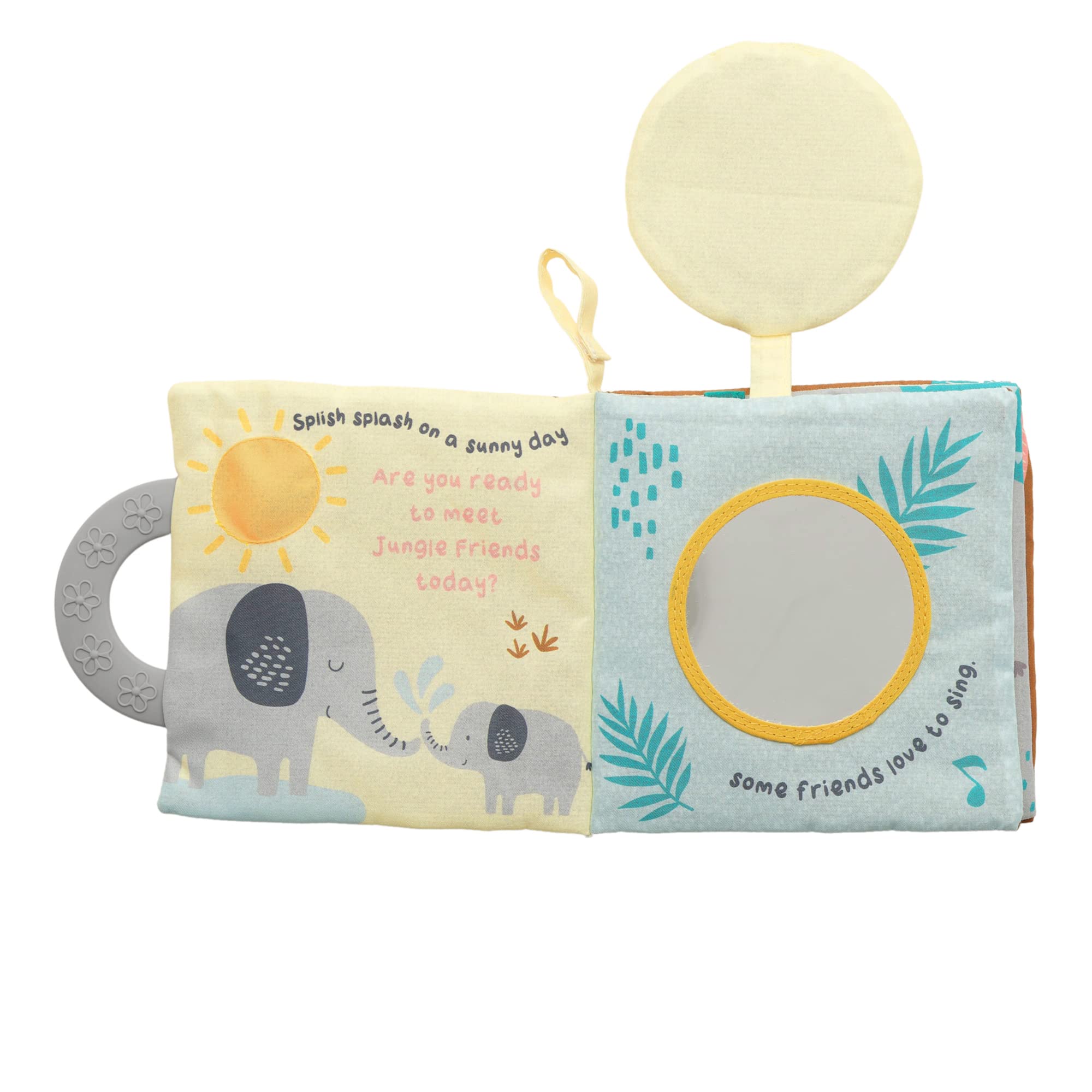 Lambs & Ivy Jungle Friends crinkle pages enhance sensory discovery with each turn.