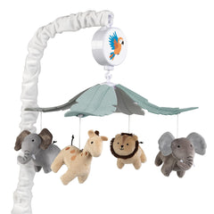 Lambs & Ivy Jungle Friends Mobile with rotating animals for soothing visual stimulation
