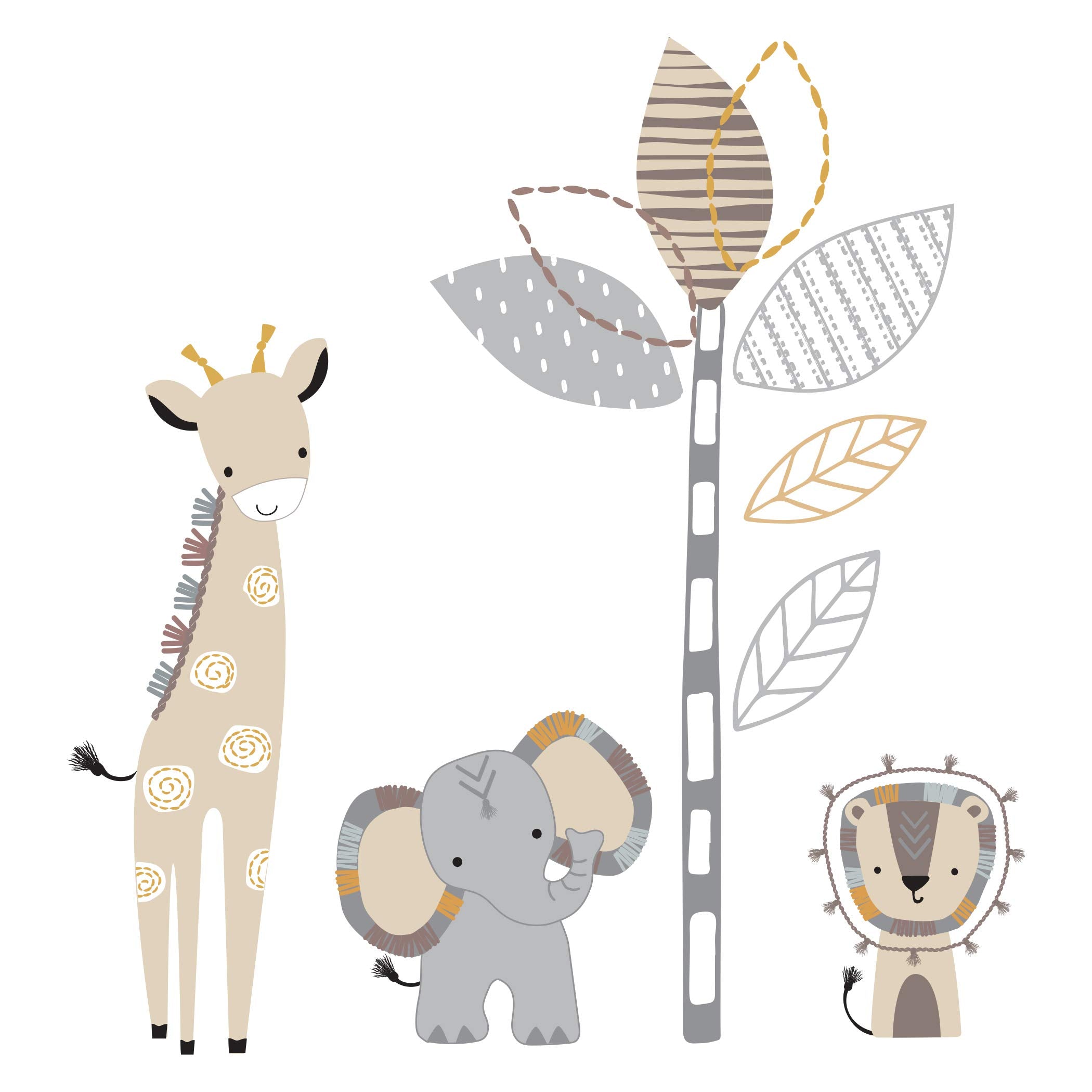 Lambs and Ivy Jungle Safari elephant wall decal adds nursery charm and is easy to apply