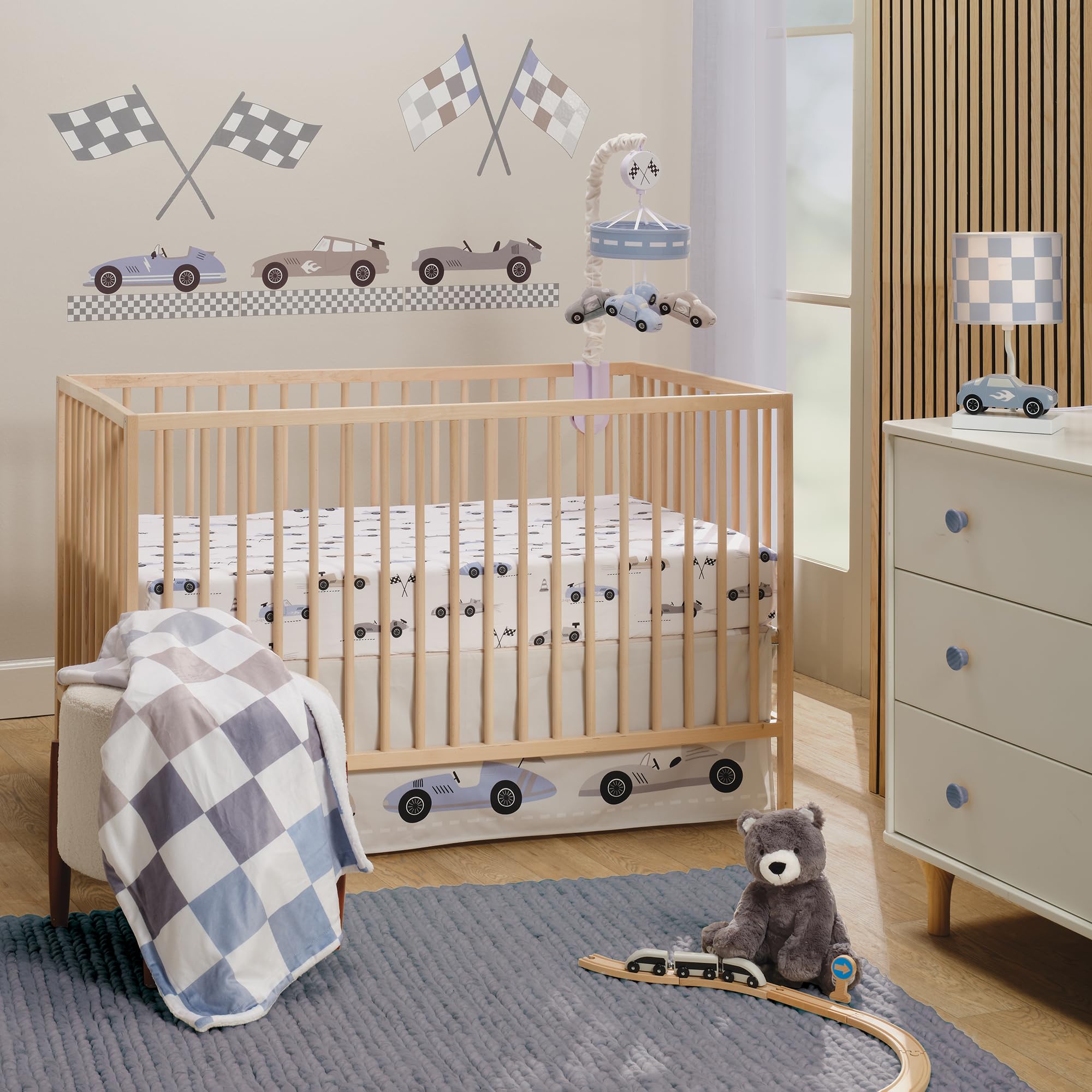 Lambs & Ivy Little Racer requires 3 AAA batteries for immediate playback.