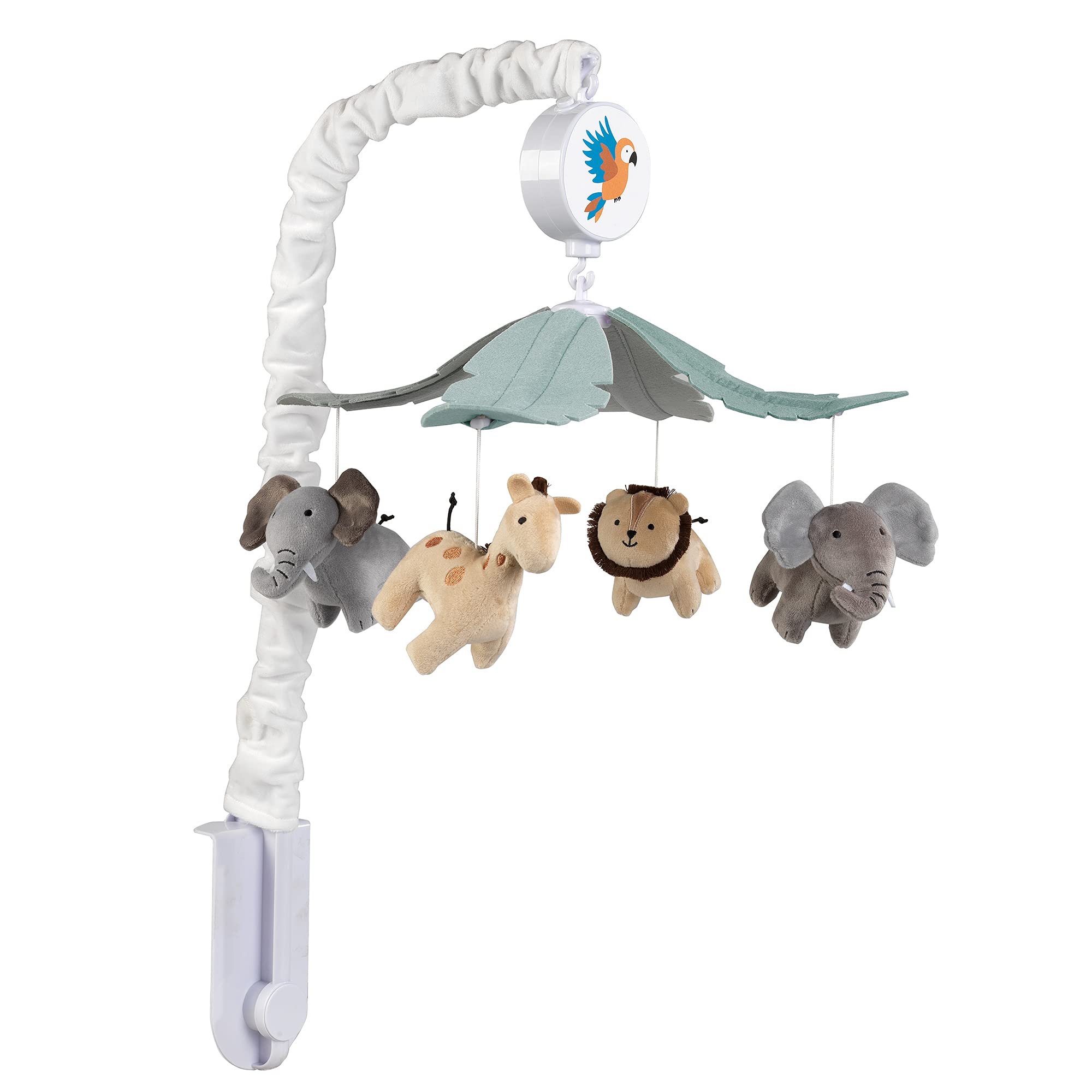 Lambs & Ivy Jungle Friends includes volume control and on/off switch for easy listening
