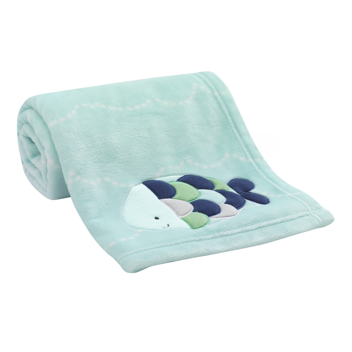 Lambs & Ivy Oceania blanket with fish applique for cozy baby snuggles
