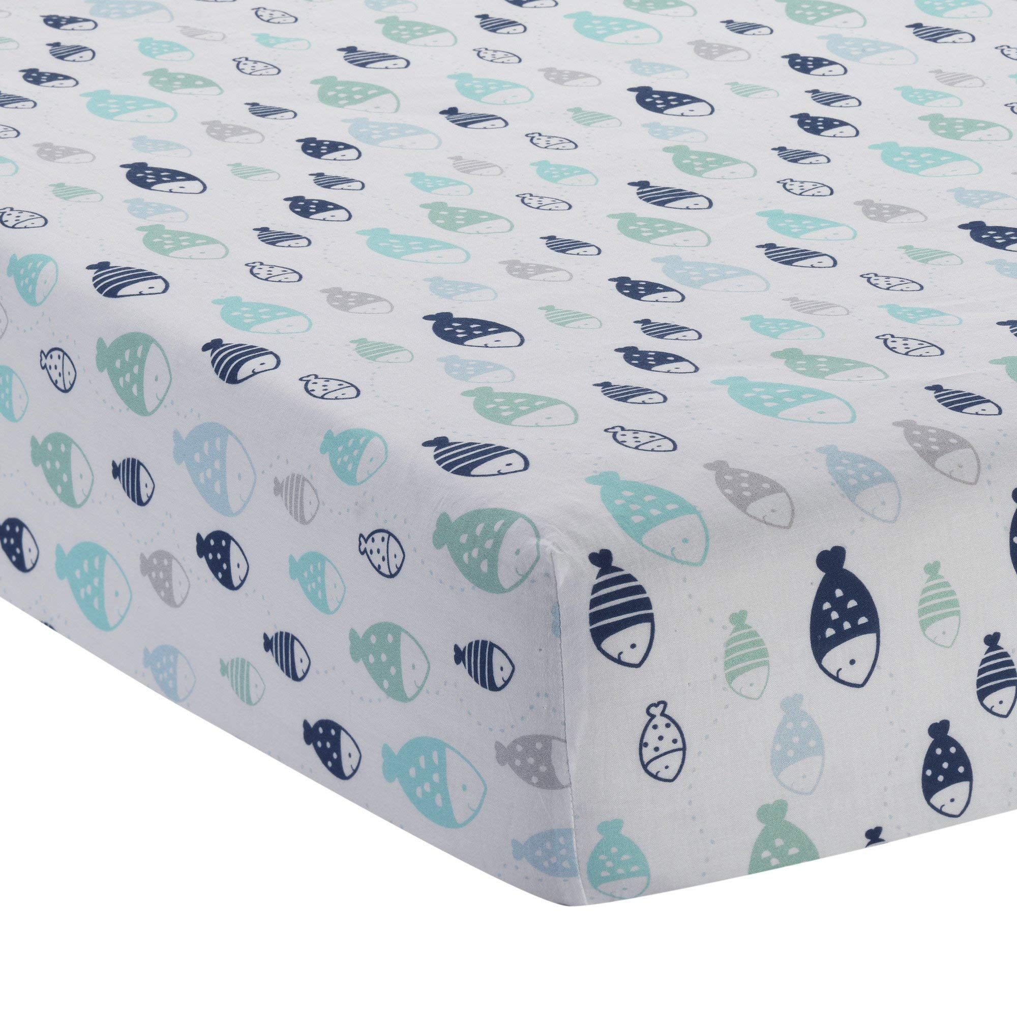 Lambs & Ivy Oceania dust ruffle adds nautical border and crib protection