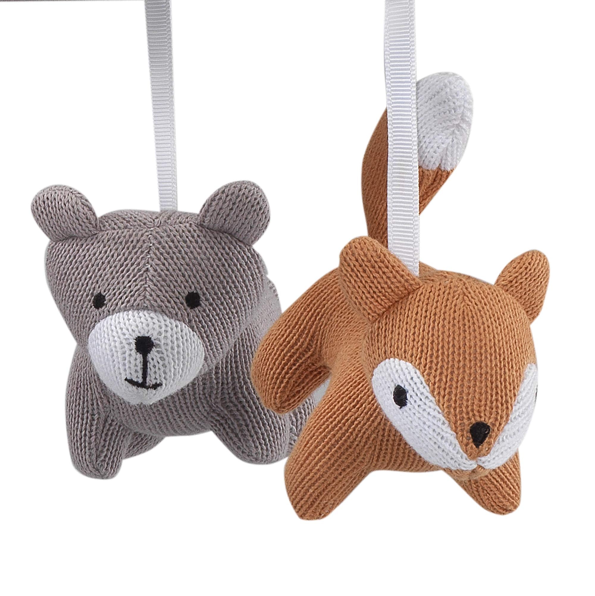 Lambs & Ivy Painted Forest rotating animals mobile around a decorative ring for bedtime.
