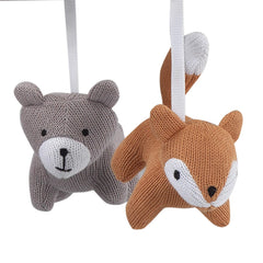 Lambs & Ivy Painted Forest rotating animals mobile around a decorative ring for bedtime.