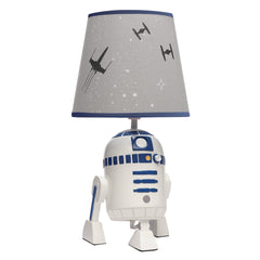 Lambs & Ivy R2-D2 lamp base with hand-painted blue-gray detailing for a playful kid's room