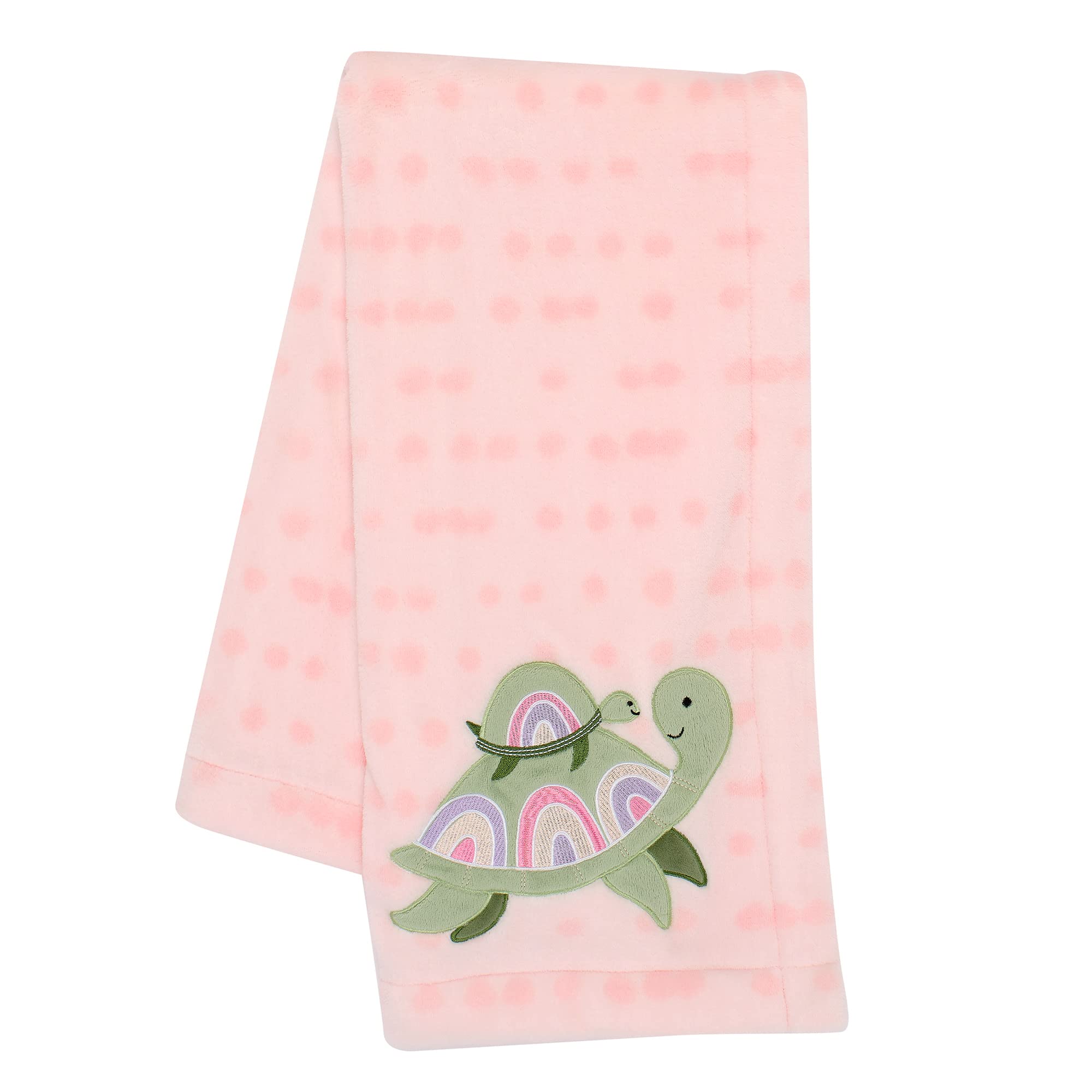 Lambs & Ivy Sea Dreams blanket close-up fleece texture for newborn cuddles.
