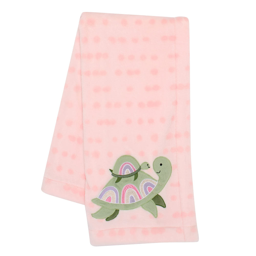 Lambs & Ivy Sea Dreams blanket close-up fleece texture for newborn cuddles.