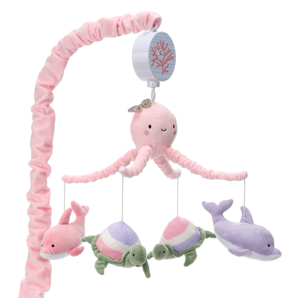 Lambs & Ivy Sea Dreams dolphins rotate above crib for gentle visual stimulation