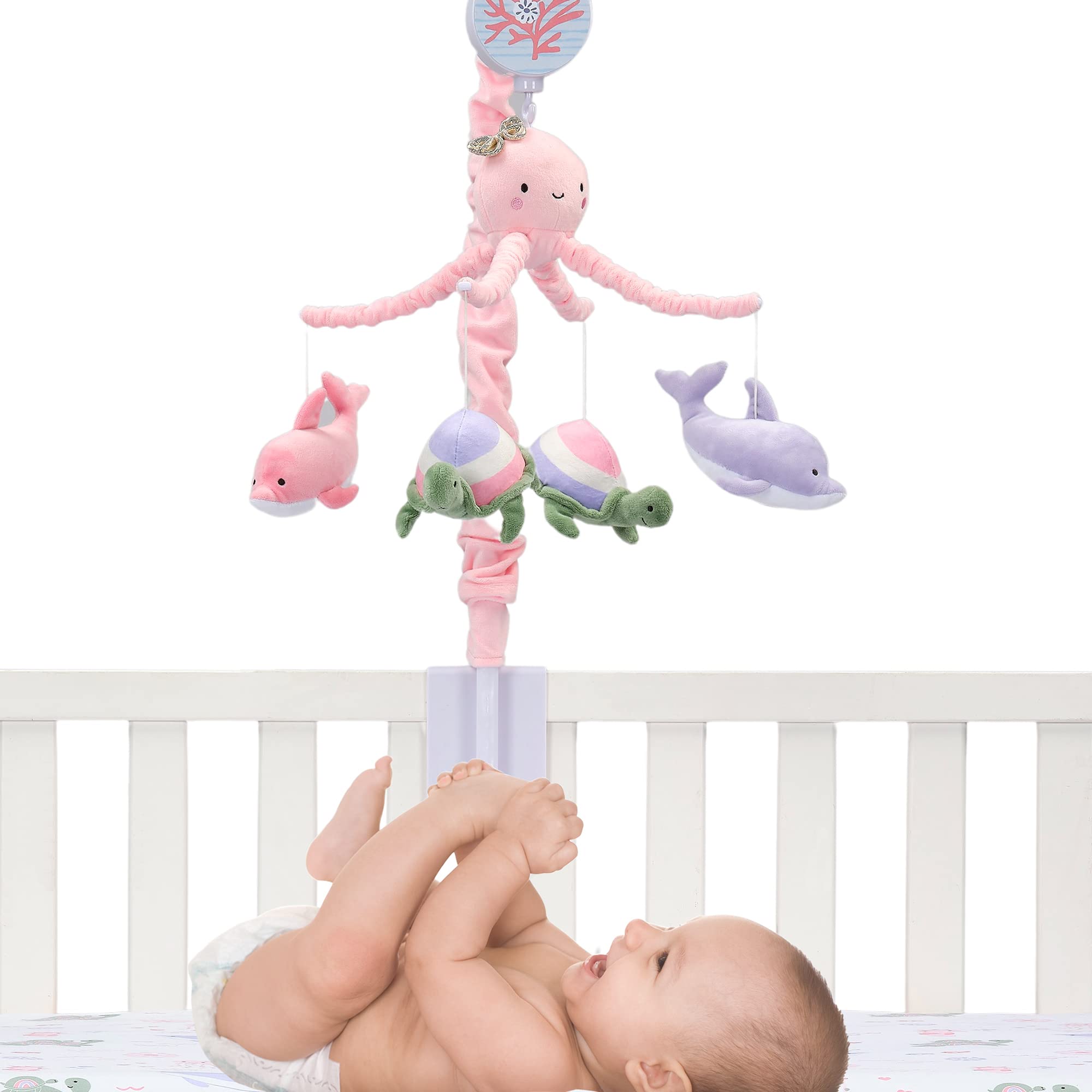 Lambs & Ivy Sea Dreams green turtles rotate creating calming nap time visuals