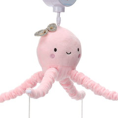 Lambs & Ivy Sea Dreams pink jellyfish backdrop over sea creatures