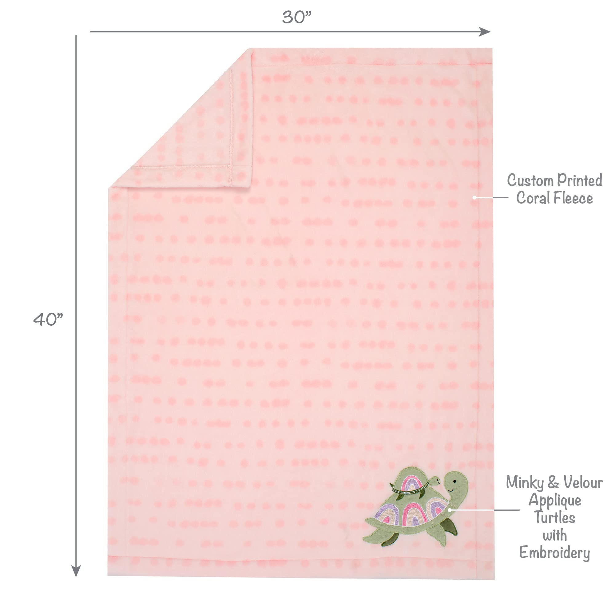 Lambs & Ivy Sea Dreams rainbow shell detail adds playful nursery charm.